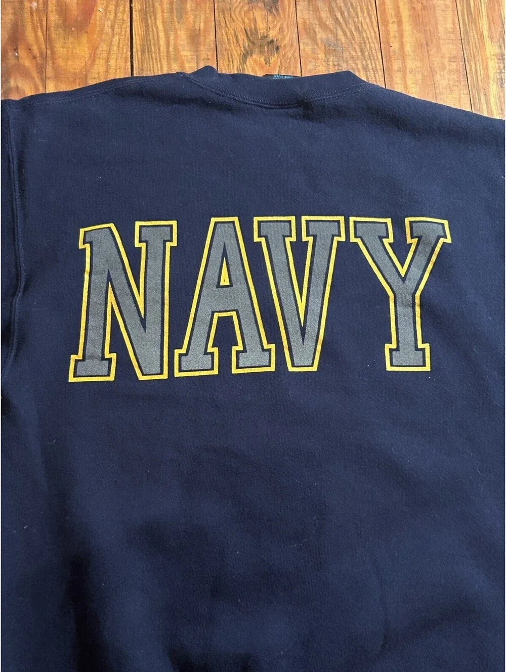 VTG Soffe United States Navy Crewneck Sweatshirt Men S Blue Reflective USA Made